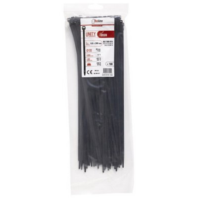 BIZ Tyraps 4.8 x 300 mm zwart (100 st)