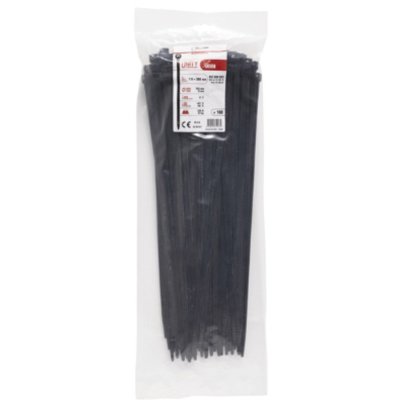 BIZ Tyraps 7.6 x 380 mm zwart (100 st)