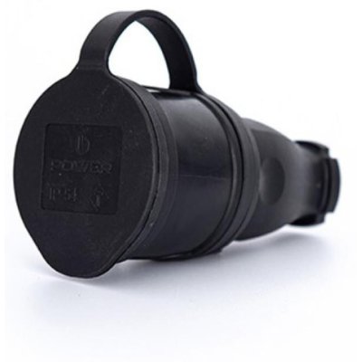 POWER Contrastekker 250V 16A randaarde zwart