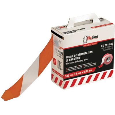 BIZ Afbakeningslint rood / wit 75 mm (500 m)